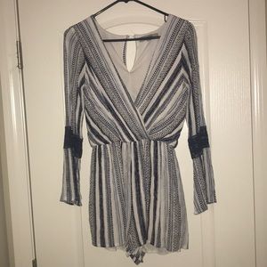 Cute blue and white striped romper!